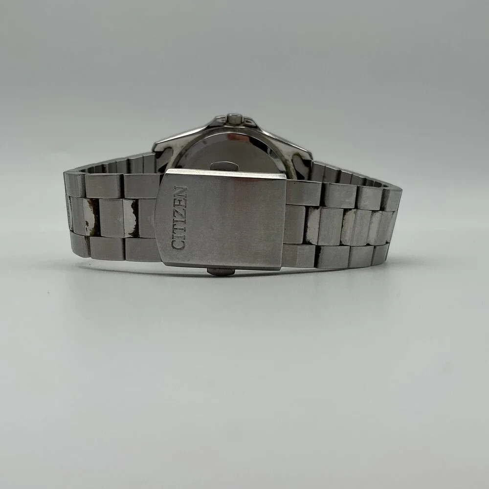 Citizen 1102-S066808 Mens Watch 39mm Blue Stainless Day Date New Battery 7.5